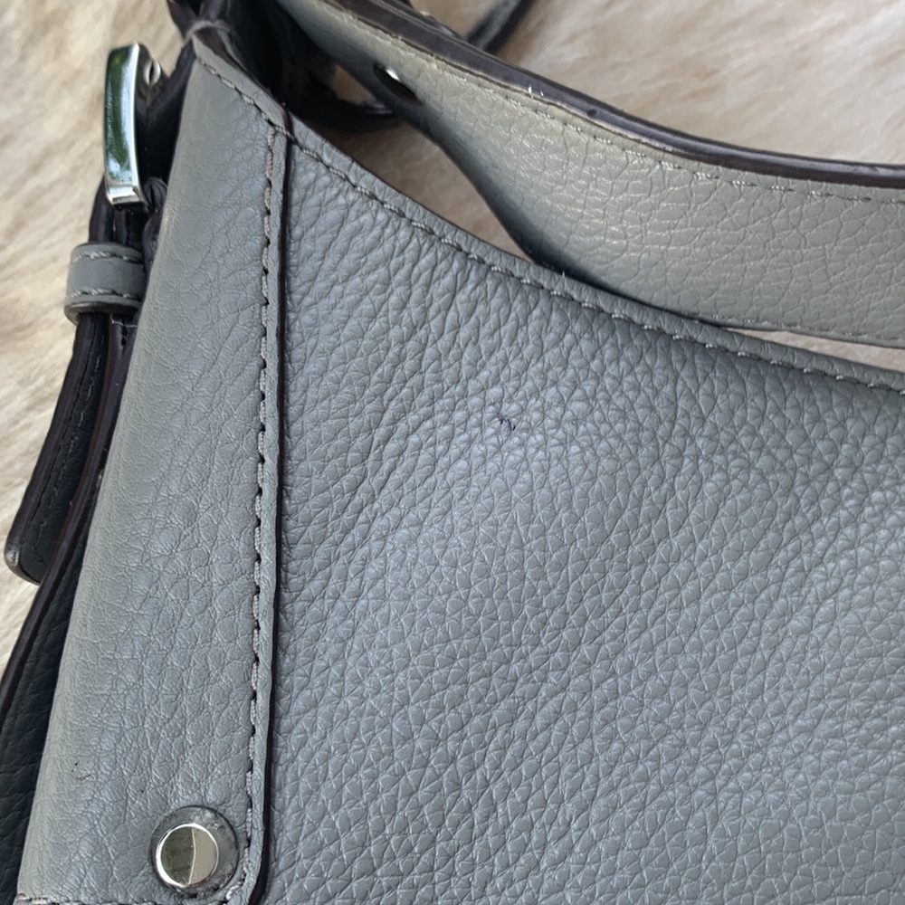 Michael Kors Gray Pebbled Leather Shoulder Bag - Picture 13 of 14